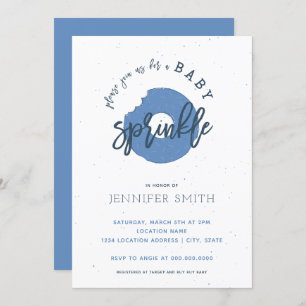 Doughnut Baby Sprinkle Blue Boy Shower Invitation