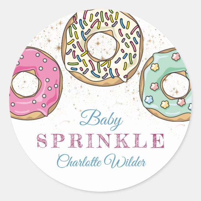 Doughnut Baby Sprinkle Gender Neutral  Classic Round Sticker (Front)