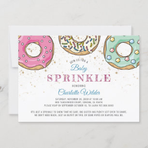 Doughnut Baby Sprinkle   Gender Neutral Invitation