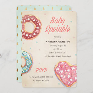 Doughnut Baby Sprinkle Gender Neutral Simple Moder Invitation
