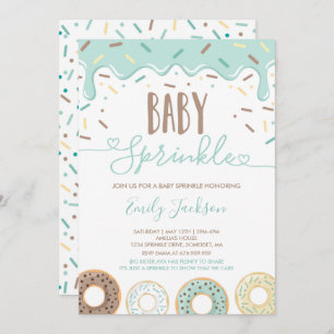 Doughnut Baby Sprinkle Invitation Sprinkled With L