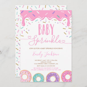 Doughnut Baby Sprinkle Invitation Sprinkled With L