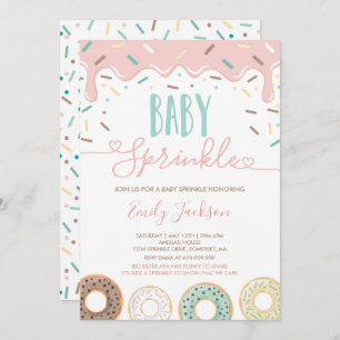 Doughnut Baby Sprinkle Invitation Sprinkled With L