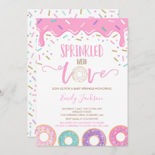 Doughnut Baby Sprinkle Invitation Sprinkled With L