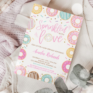 Doughnut Baby Sprinkle Invitation Sprinkled With L