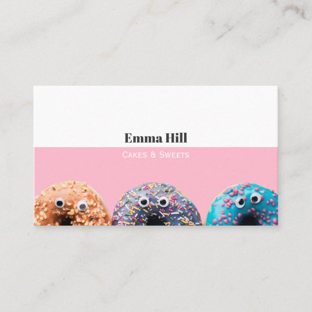 Doughnut Bakery Dessert Sweet Cute Business Card (Front)