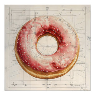 Doughnut Bakery Diagram Photo Print