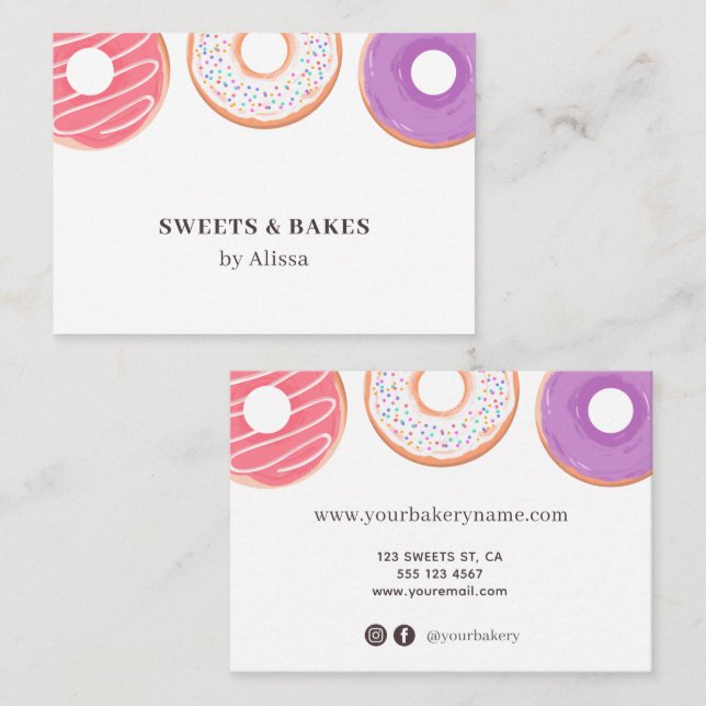 Doughnut Bakery Modern Business Card (Front/Back)
