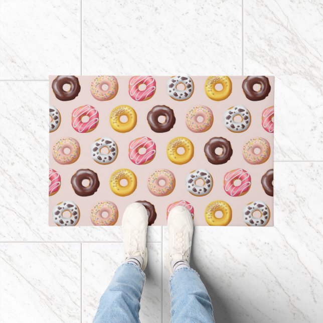 Doughnut Bakery Shop Pattern Doormat (Indoor)