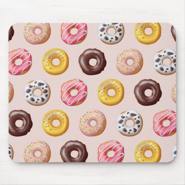 Doughnut Bakery Shop Pattern Mouse Pad (Front)