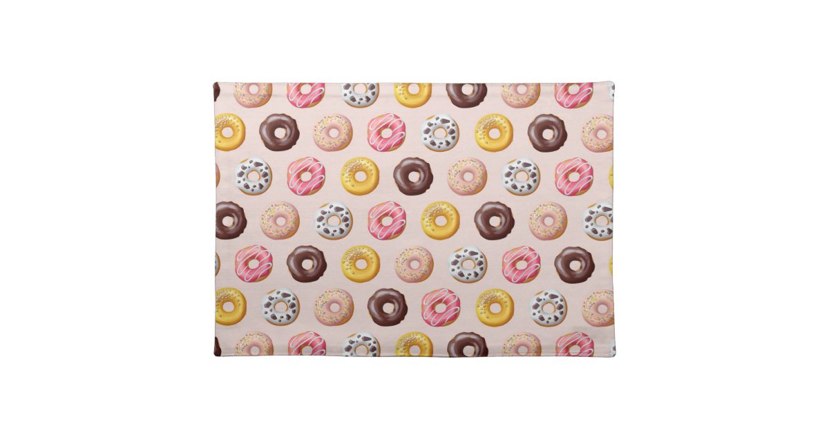 Doughnut Bakery Shop Pattern Placemat Zazzle