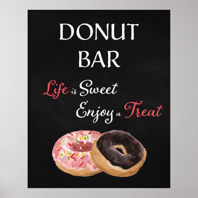 Doughnut Bar Wedding Sign-Life is Sweet Poster (Front)
