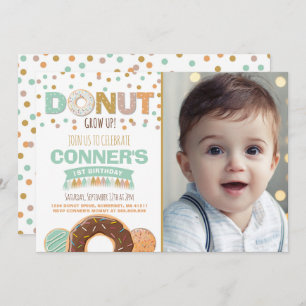 Doughnut Birthday Invitation Doughnut Grow Up
