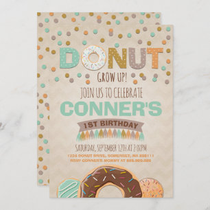 Doughnut Birthday Invitation Doughnut Grow Up