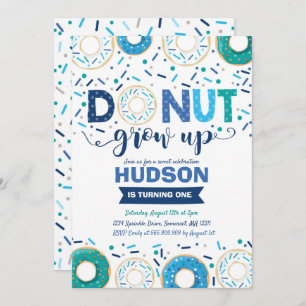 Doughnut Birthday Invitation Doughnut Grow Up Part