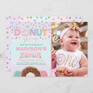 Doughnut Birthday Invitation Doughnut Grow Up Part