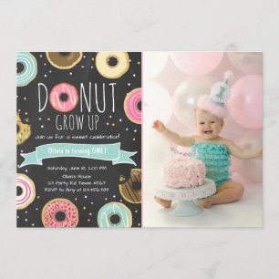 Doughnut Birthday Invitation Doughnut grow up part