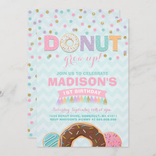 Doughnut Birthday Invitation Doughnut Grow Up Part