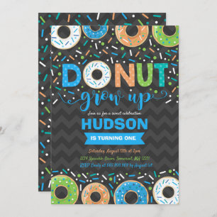 Doughnut Birthday Invitation Doughnut Grow Up Part