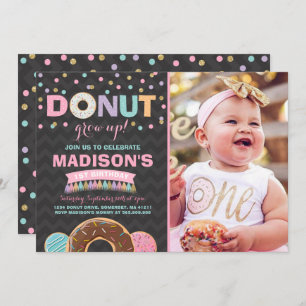 Doughnut Birthday Invitation Doughnut Grow Up Part