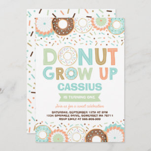 Doughnut Birthday Invitation Doughnut Grow Up Part
