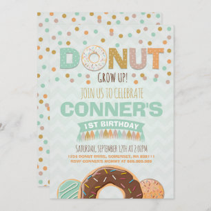 Doughnut Birthday Invitation Doughnut Grow Up Part