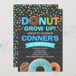Doughnut Birthday Invitation Doughnut Grow Up Part