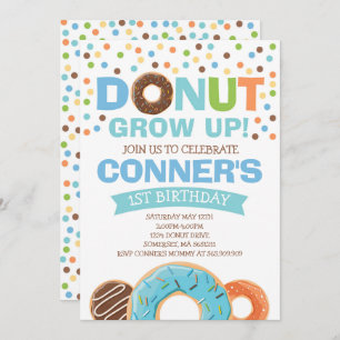 Doughnut Birthday Invitation Doughnut Grow Up Part