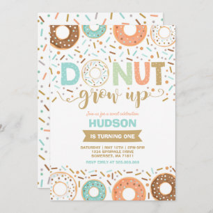 Doughnut Birthday Invitation Doughnut Grow Up Part