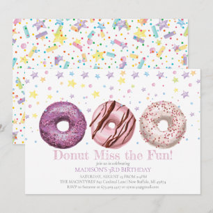 Doughnut Birthday Invitation Doughnut Grow Up Part