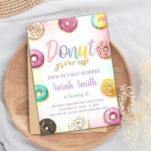 Doughnut Birthday Invitation, Doughnut invitation