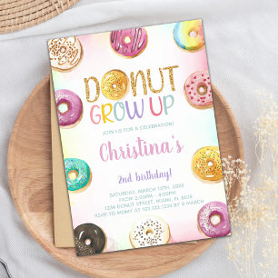 Doughnut Birthday Invitation, Doughnut invitation