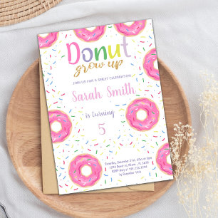 Doughnut Birthday Invitation, Doughnut invitation
