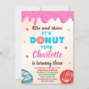 Doughnut birthday invitation Purple sprinkles Part