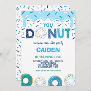 Doughnut Birthday Invite You Doughnut Want To Miss