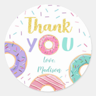 Doughnut Birthday Party Favour Stickers
