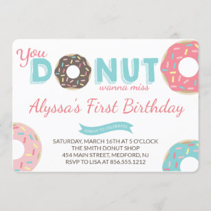 Doughnut Birthday Party Invitation