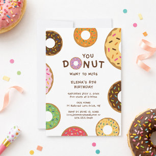 Doughnut Birthday Party Invitation