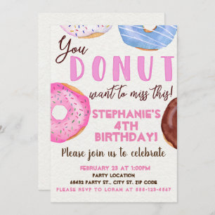 Doughnut Birthday Party Invitation