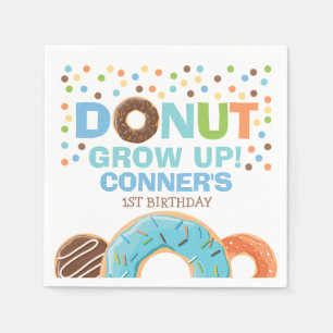 Doughnut Birthday Party Napkin Doughnut Grow Up