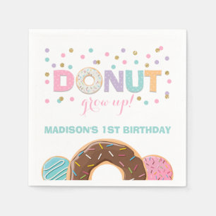 Doughnut Birthday Party Napkin Doughnut Grow Up Pa