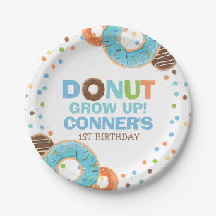 Doughnut Birthday Party Paper Plate 7" Doughnut