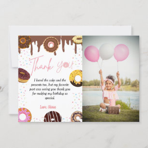 Doughnut birthday party theme birthday thank you c invitation
