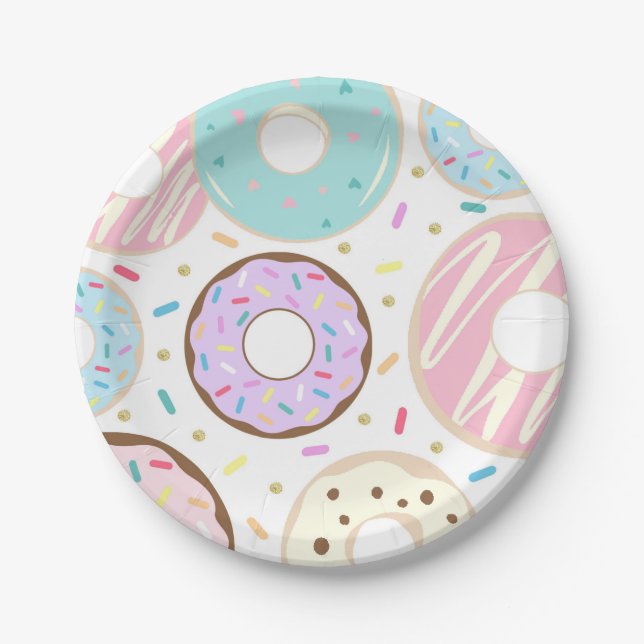 Doughnut Birthday Plates Doughnut Party Plates (Front)