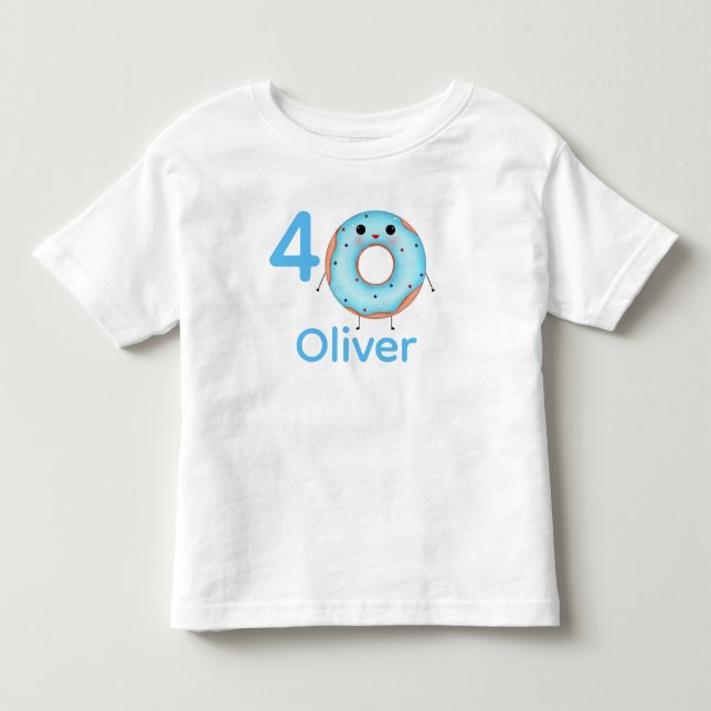 Doughnut Birthday Shirt Personalised with Name  (Front)