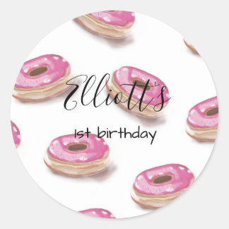 Doughnut birthday stickers