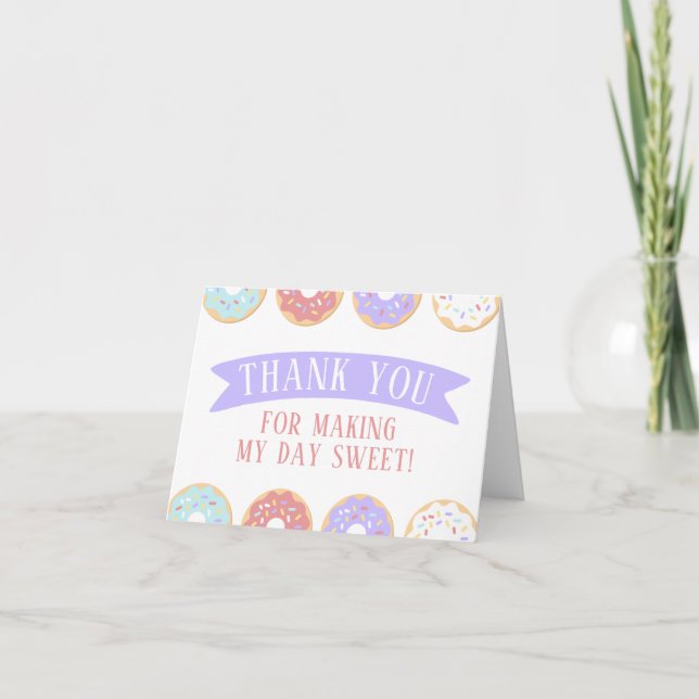 Doughnut Birthday Thank You Card (Front)