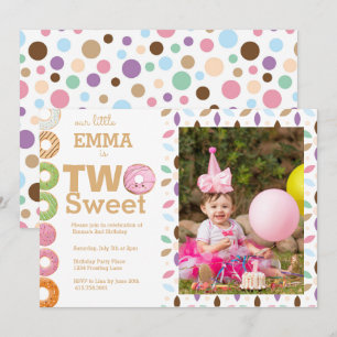 Doughnut Birthday Two Sweet Invitation
