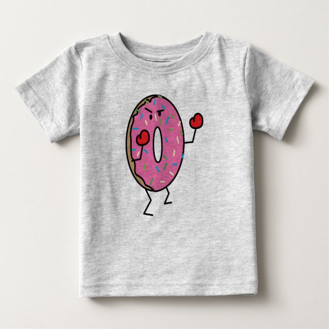Doughnut Boxer Fighter dessert fried dough sugar Baby T-Shirt (Front)