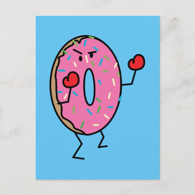 Doughnut Boxer Fighter dessert fried dough sugar Postcard (Front)